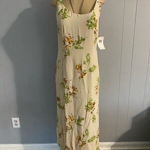 Elegant Cream Floral Maxi Dress